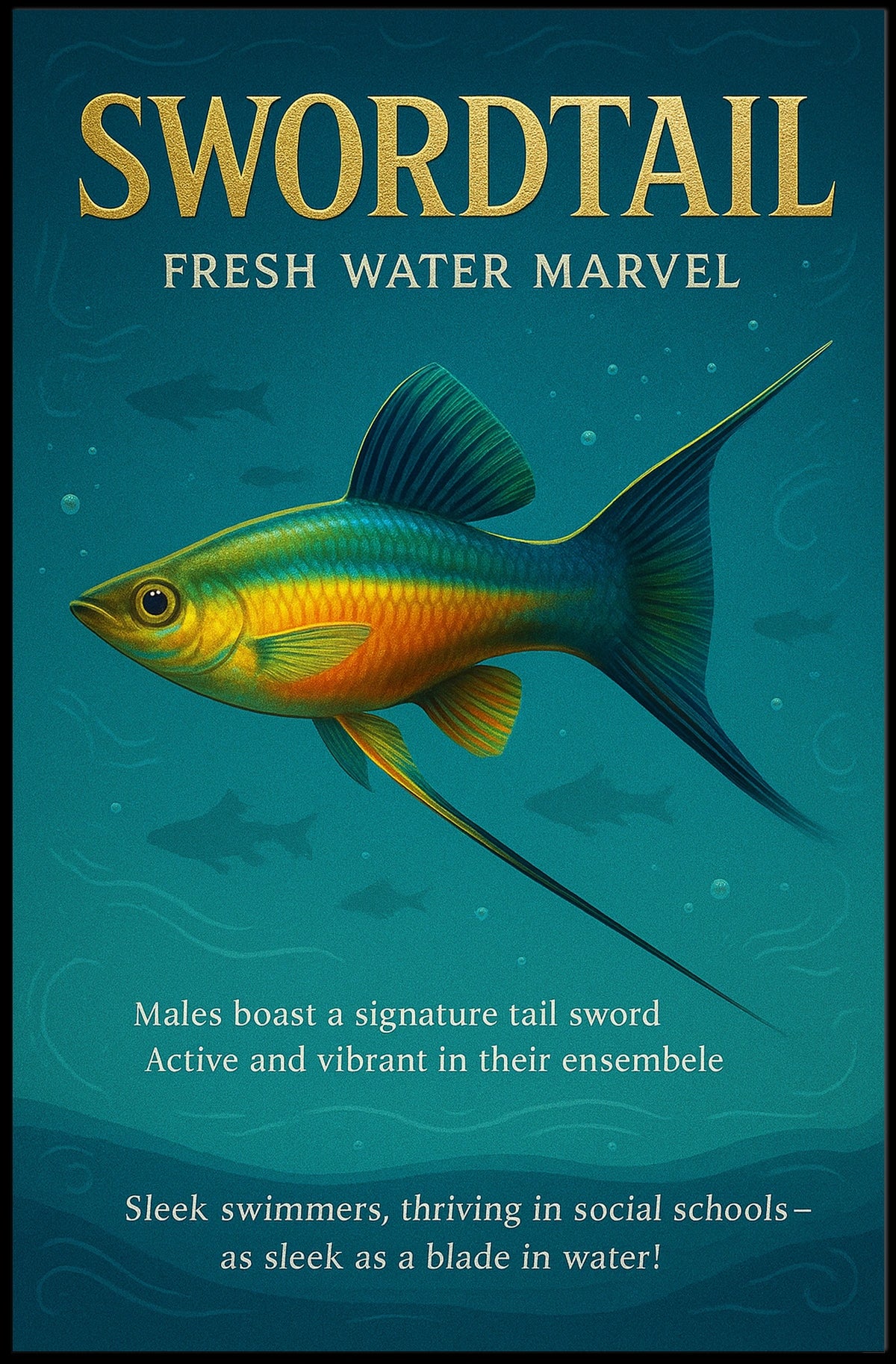 Swordtail Fresh Water Marvel Poster