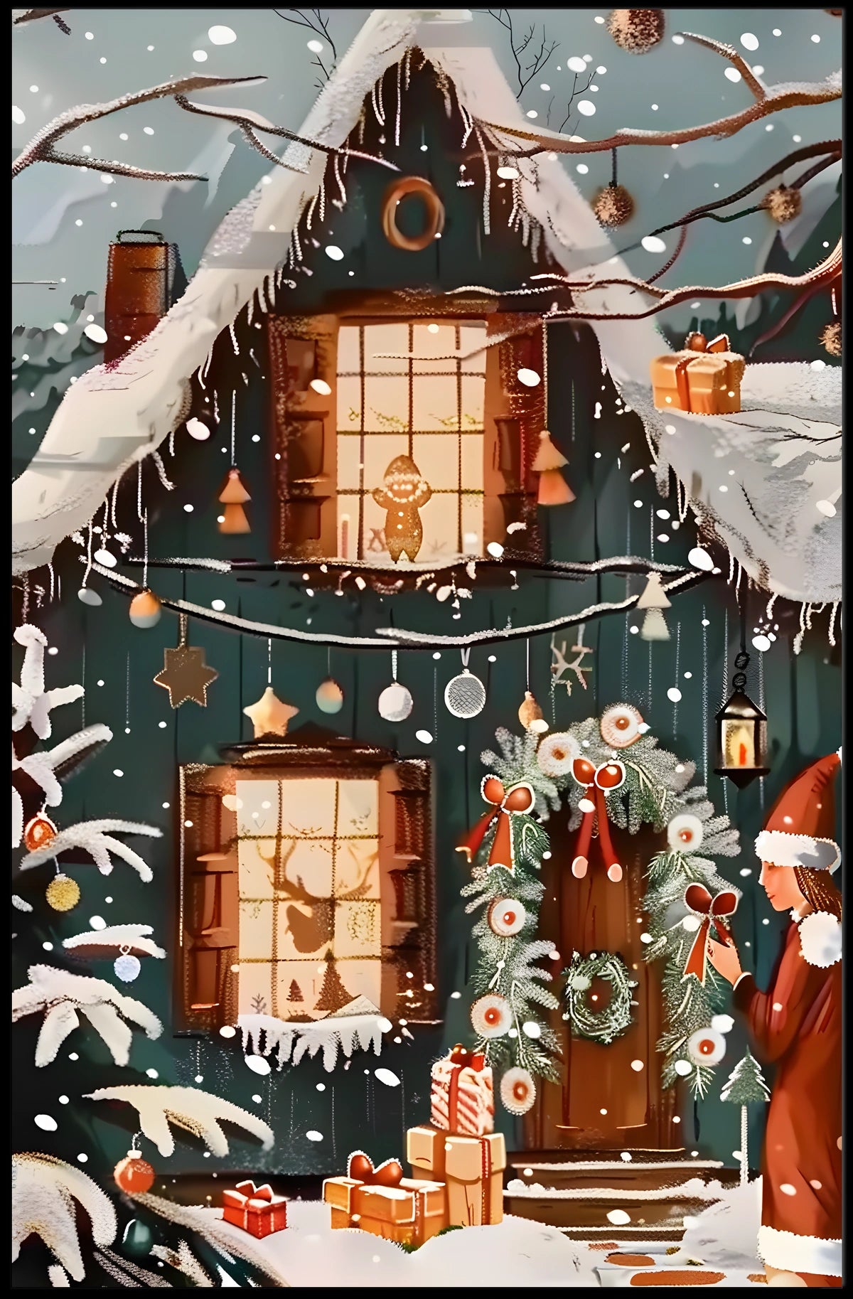 Winter Wonderland Cottage Poster