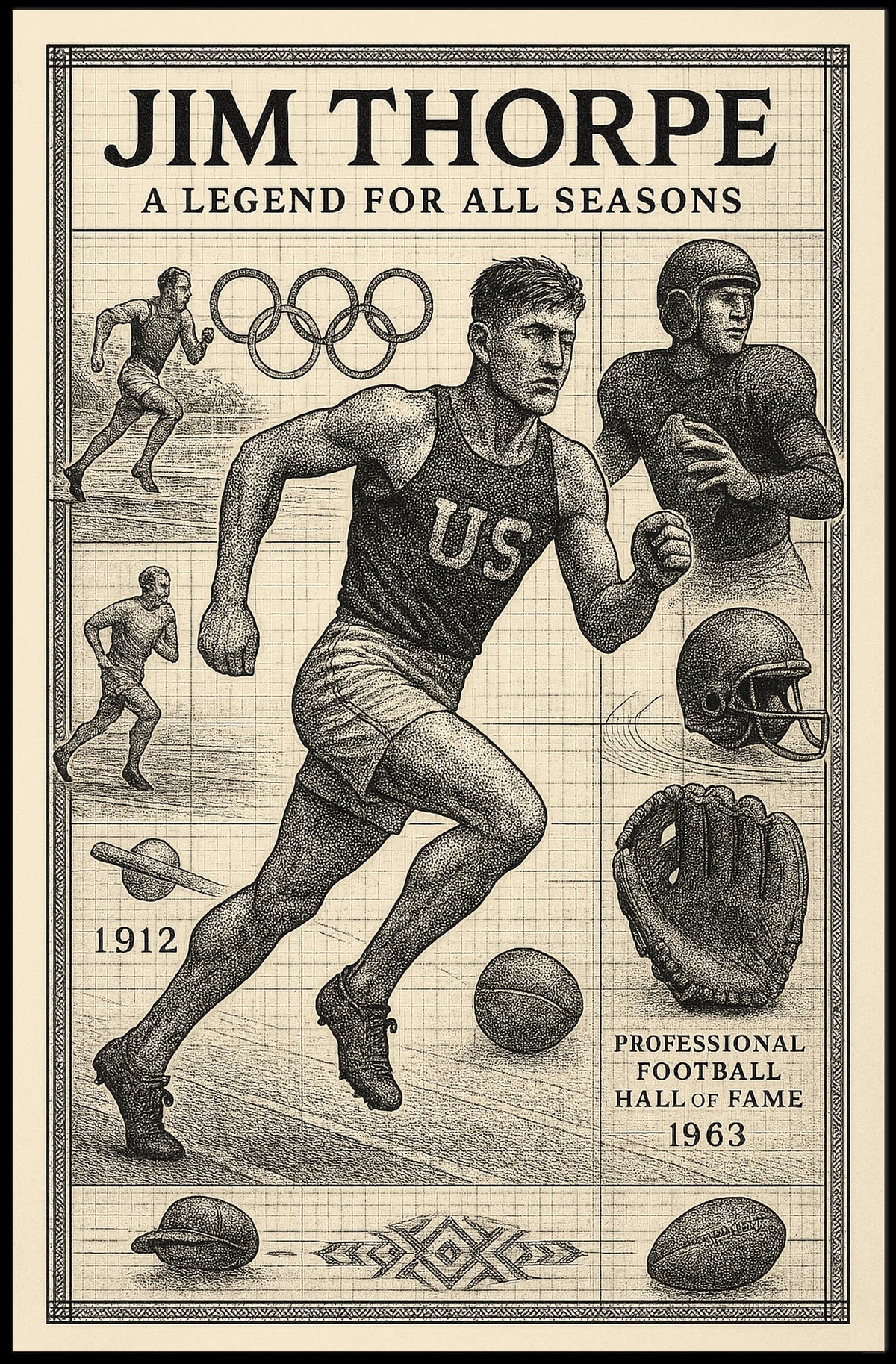Jim Thorpe A Timeless Sports Legend Jim Thorpe Poster