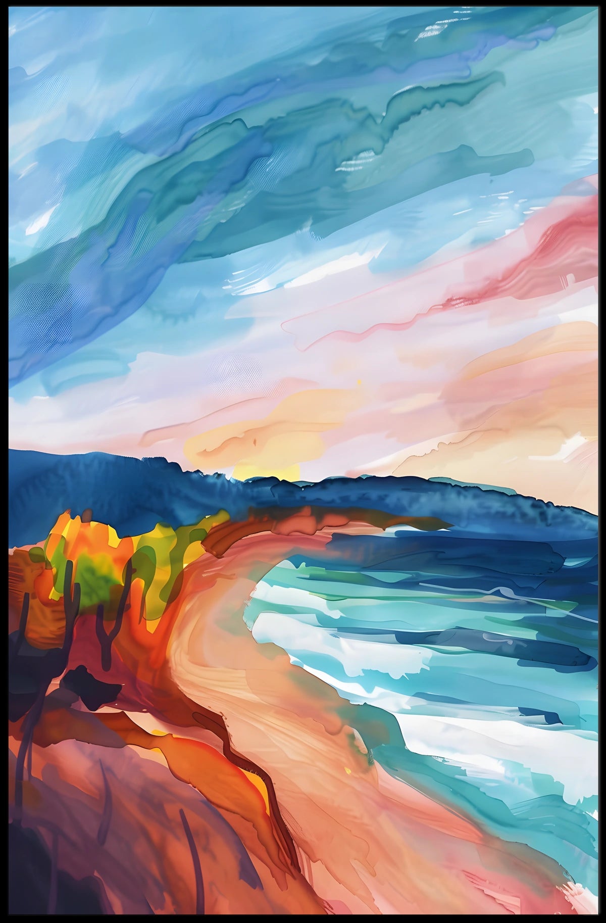 Vibrant Coastal Landscape Poster