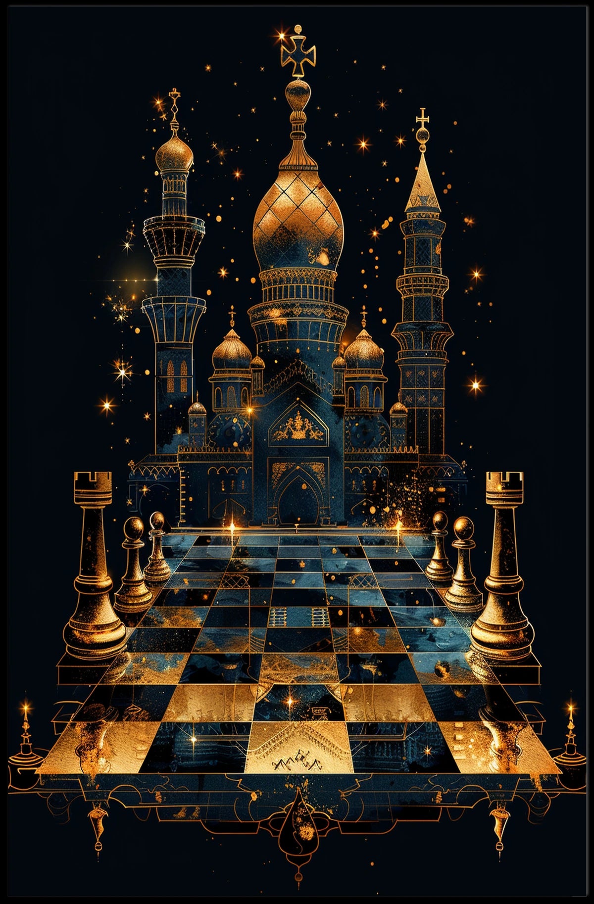 Mystical Chess Kingdom Poster