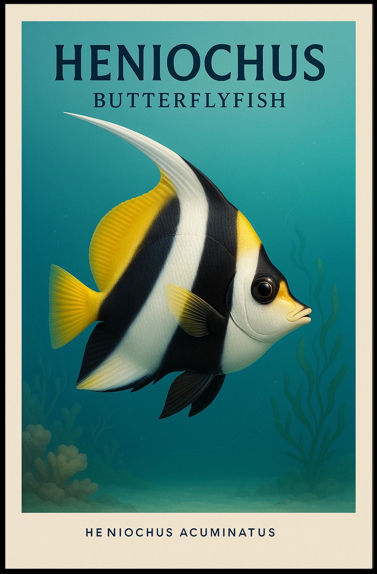 Heniochus Butterflyfish Poster