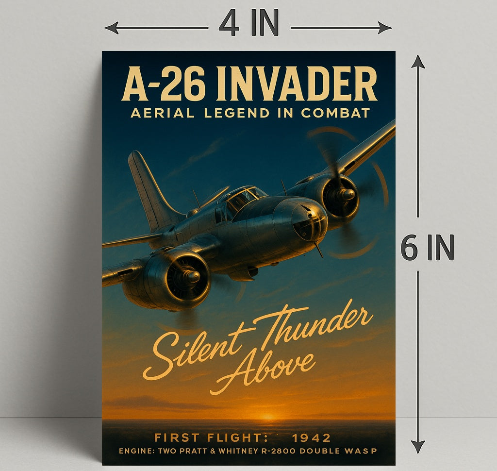 A-26 Invader Vintage Aviation WWII Poster