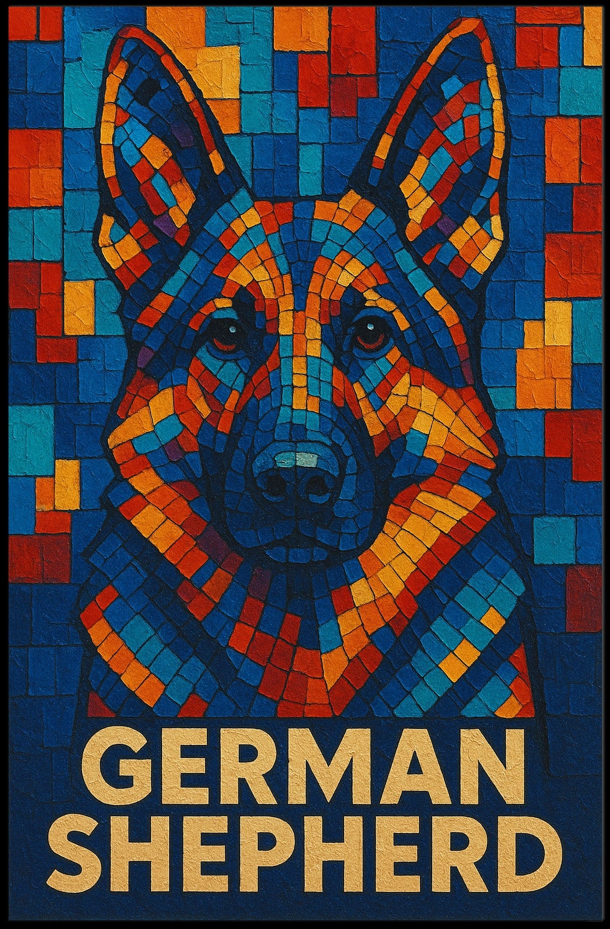 German Shepherd Mosaic Art Poster