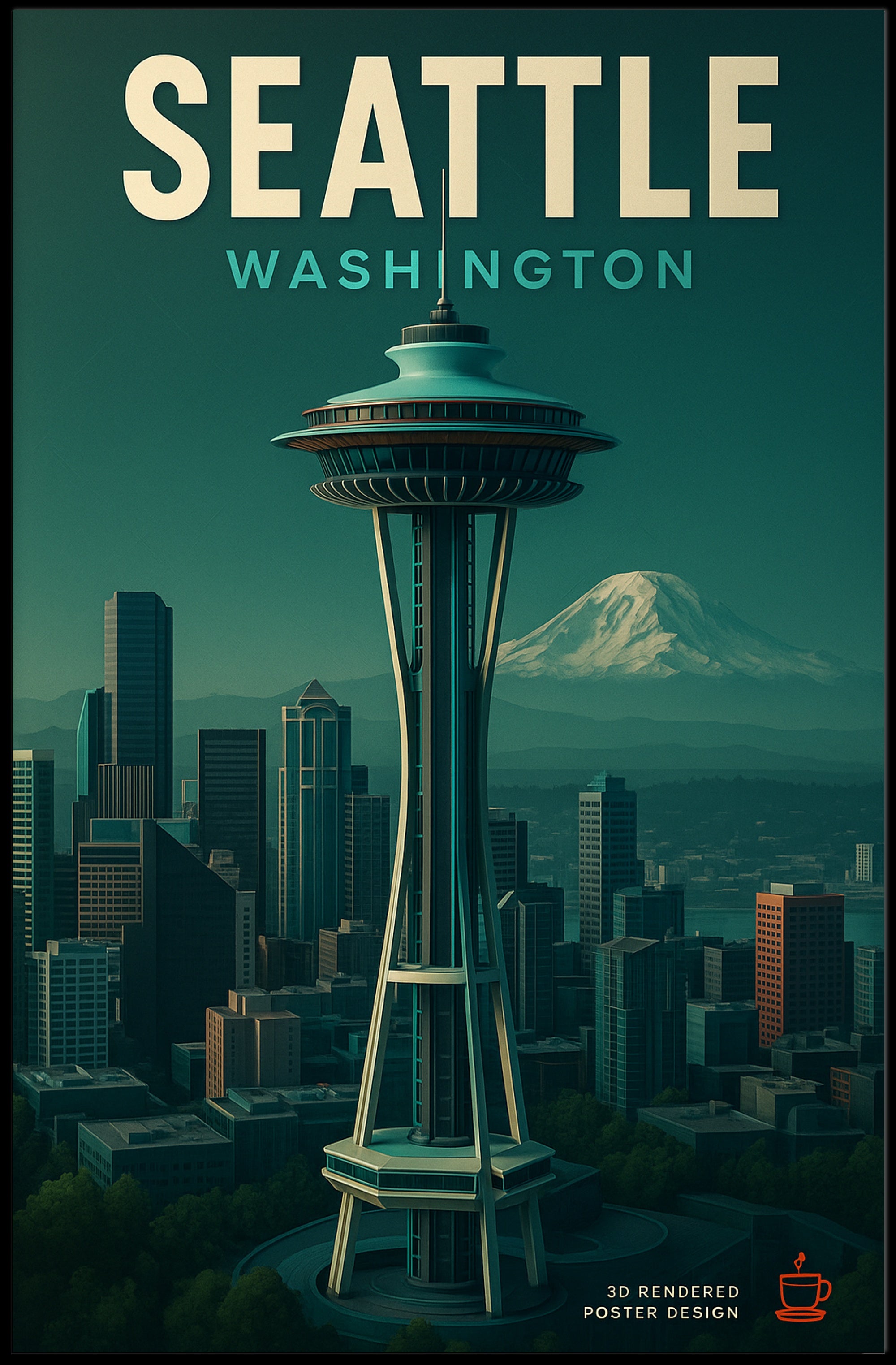 Seattle Skyline Poster PosterGoat