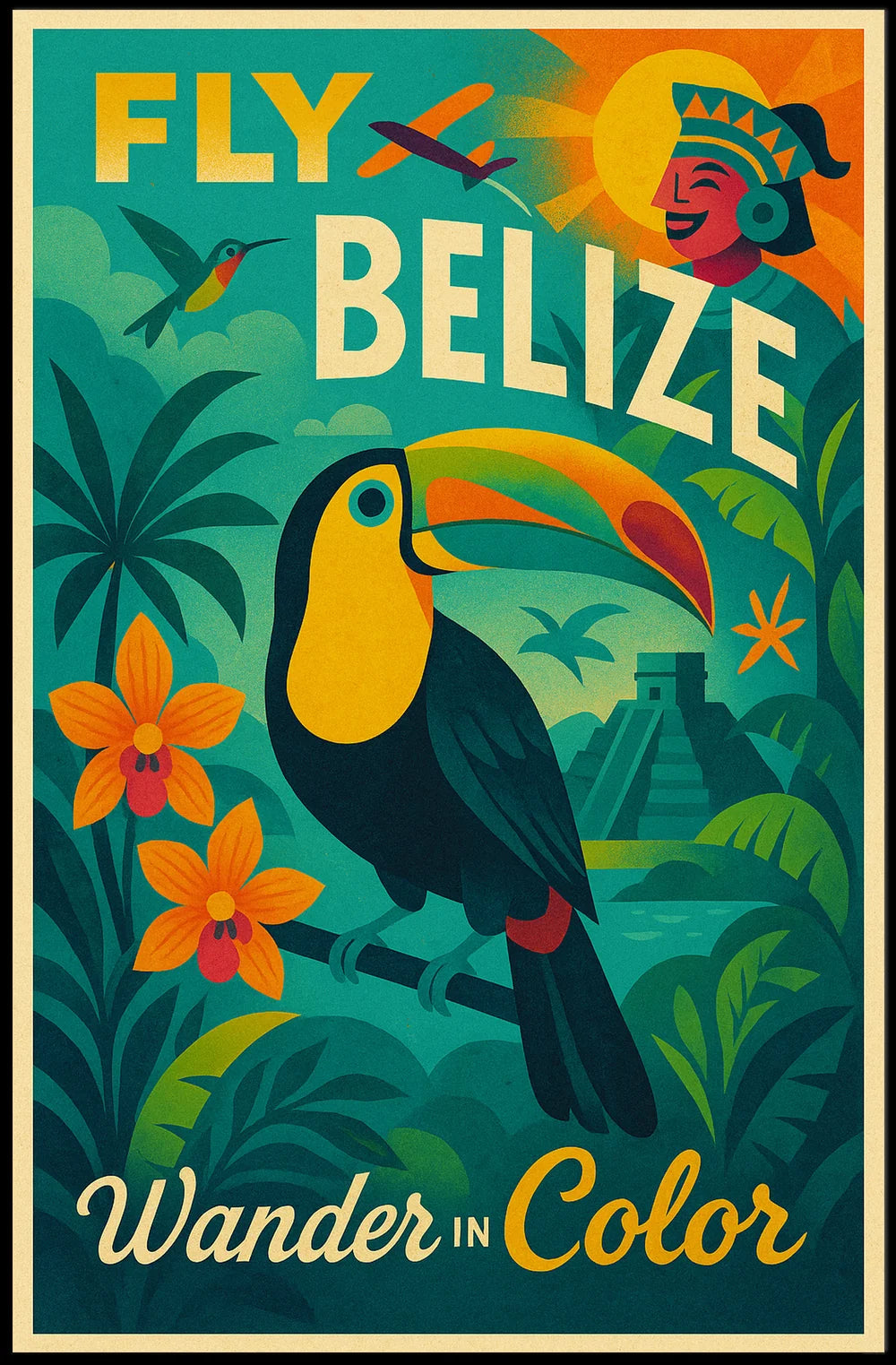 Travel Belize Vintage Adventure with Tropical Flair Travel Poster PosterGoat