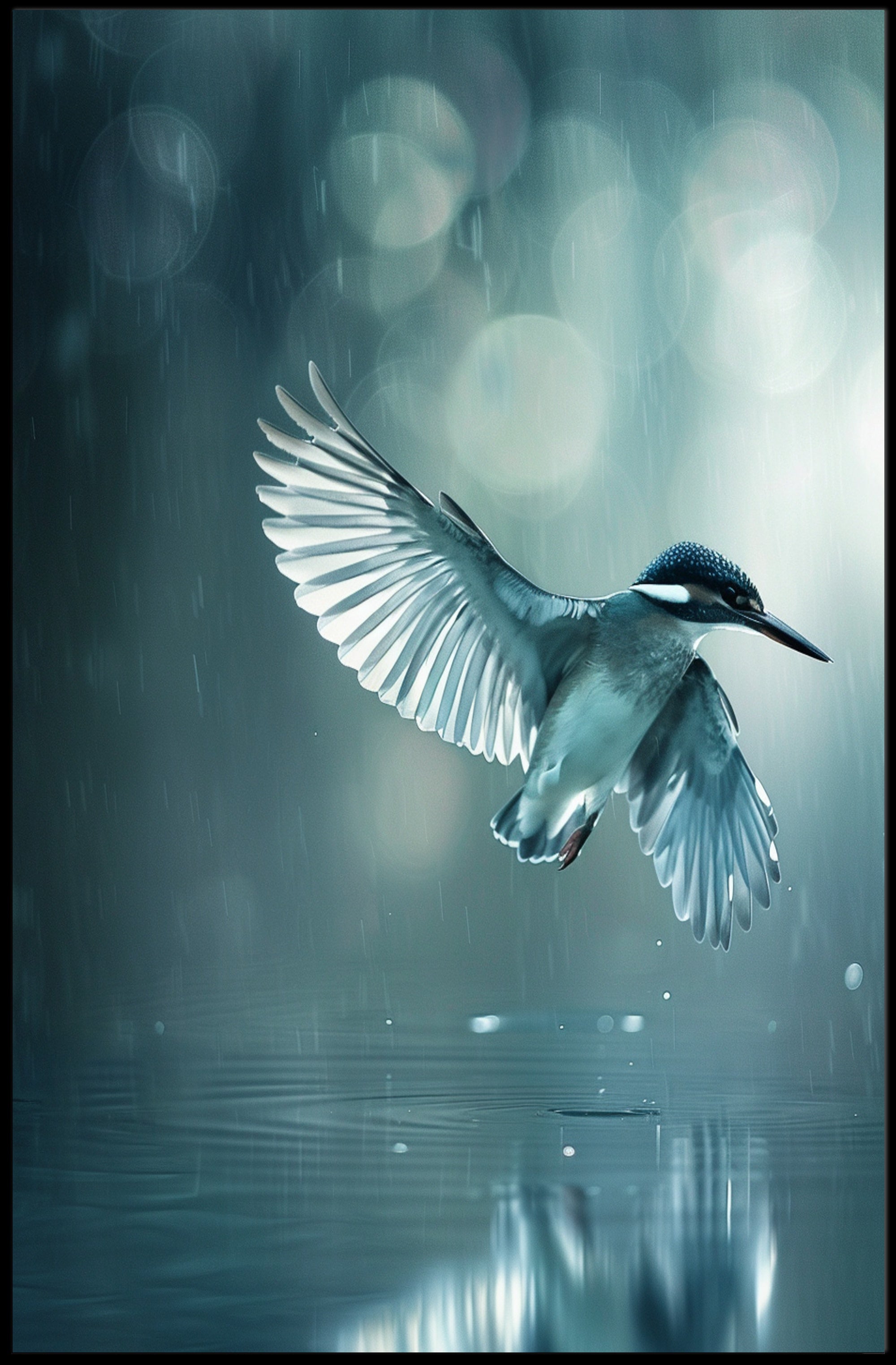 Kingfisher Elegance in Motion Animal Poster PosterGoat