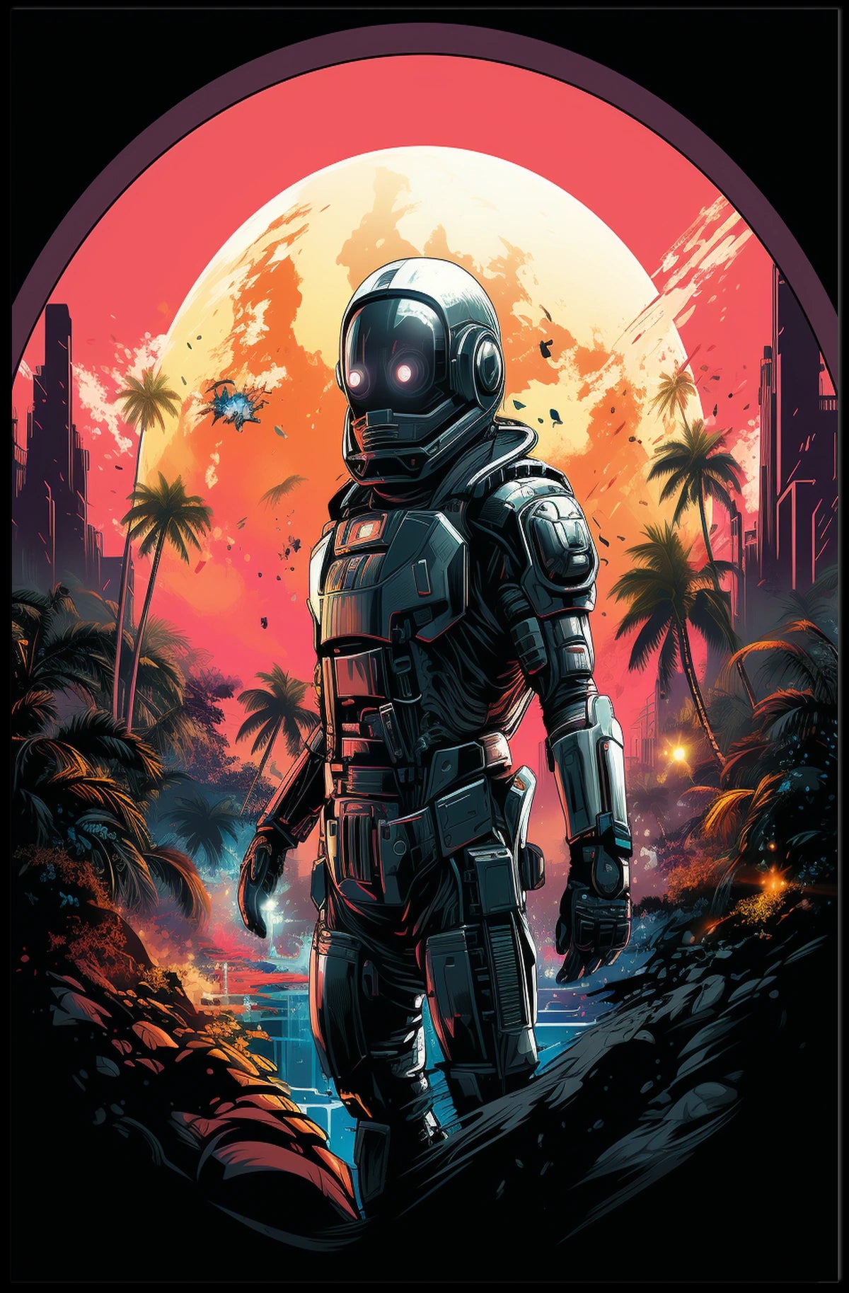 Futuristic Oasis Poster