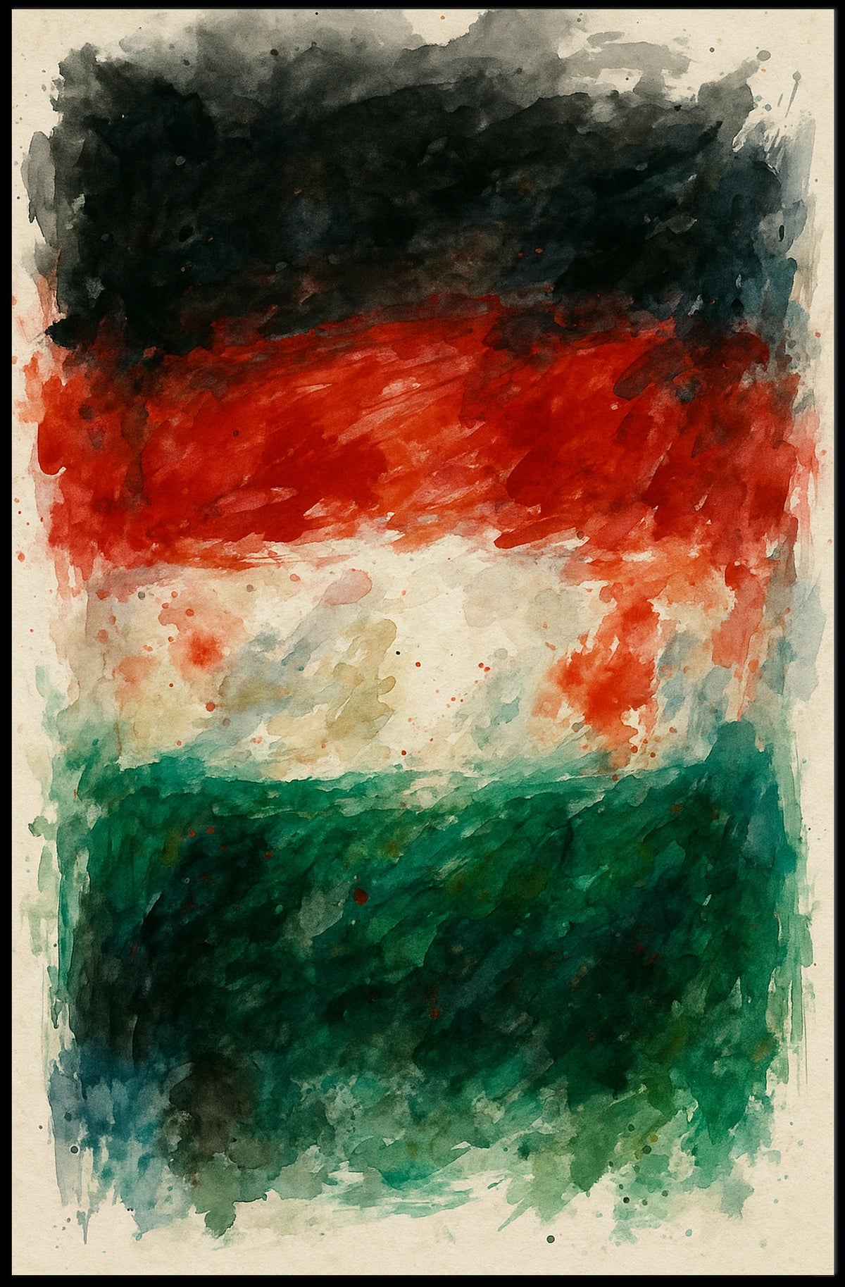 Abstract Watercolor Flag Poster