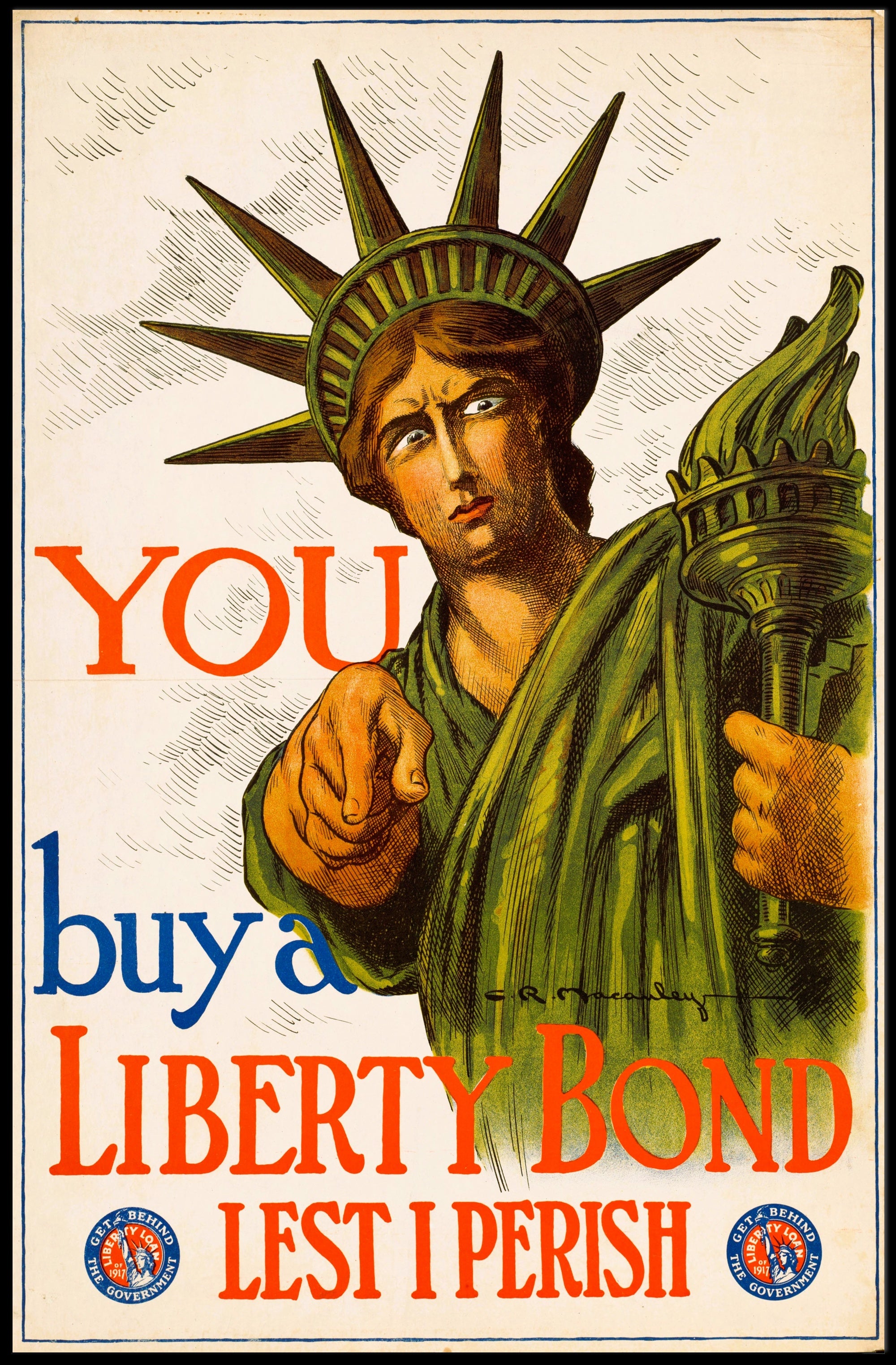 Vintage Statue of Liberty Propaganda Print Political or Propaganda Poster