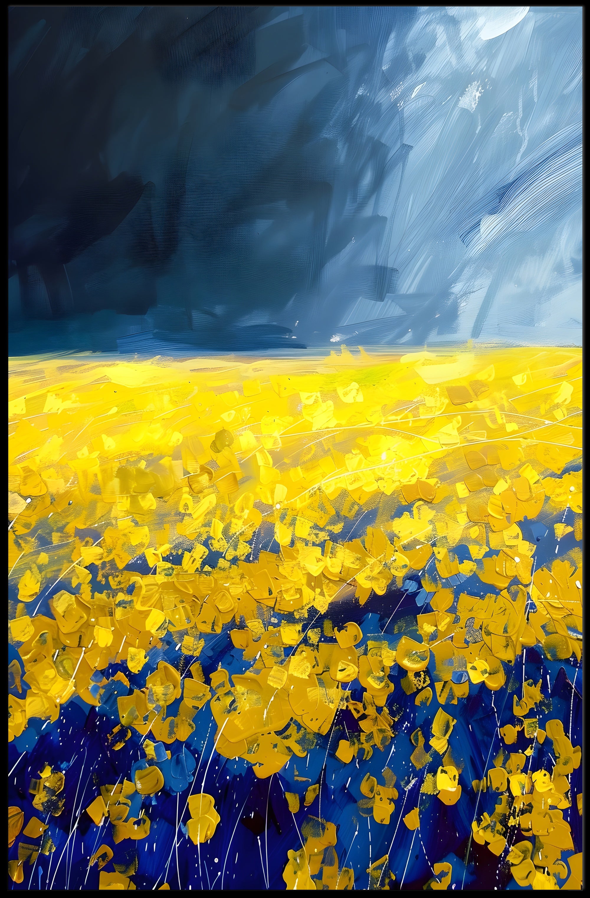 Abstract Landscape Poster Yellow And Blue