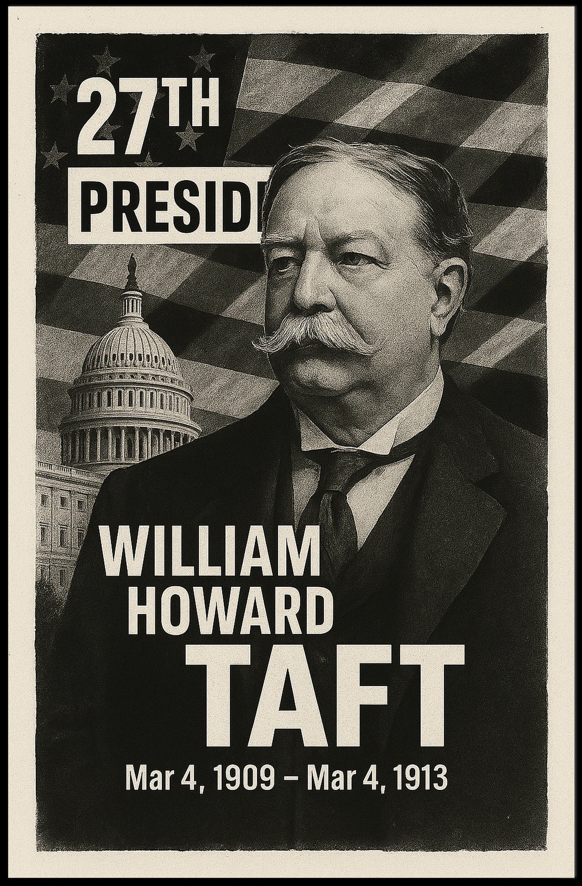 William Howard Taft 27th President of the United States Digital Montaje Poster