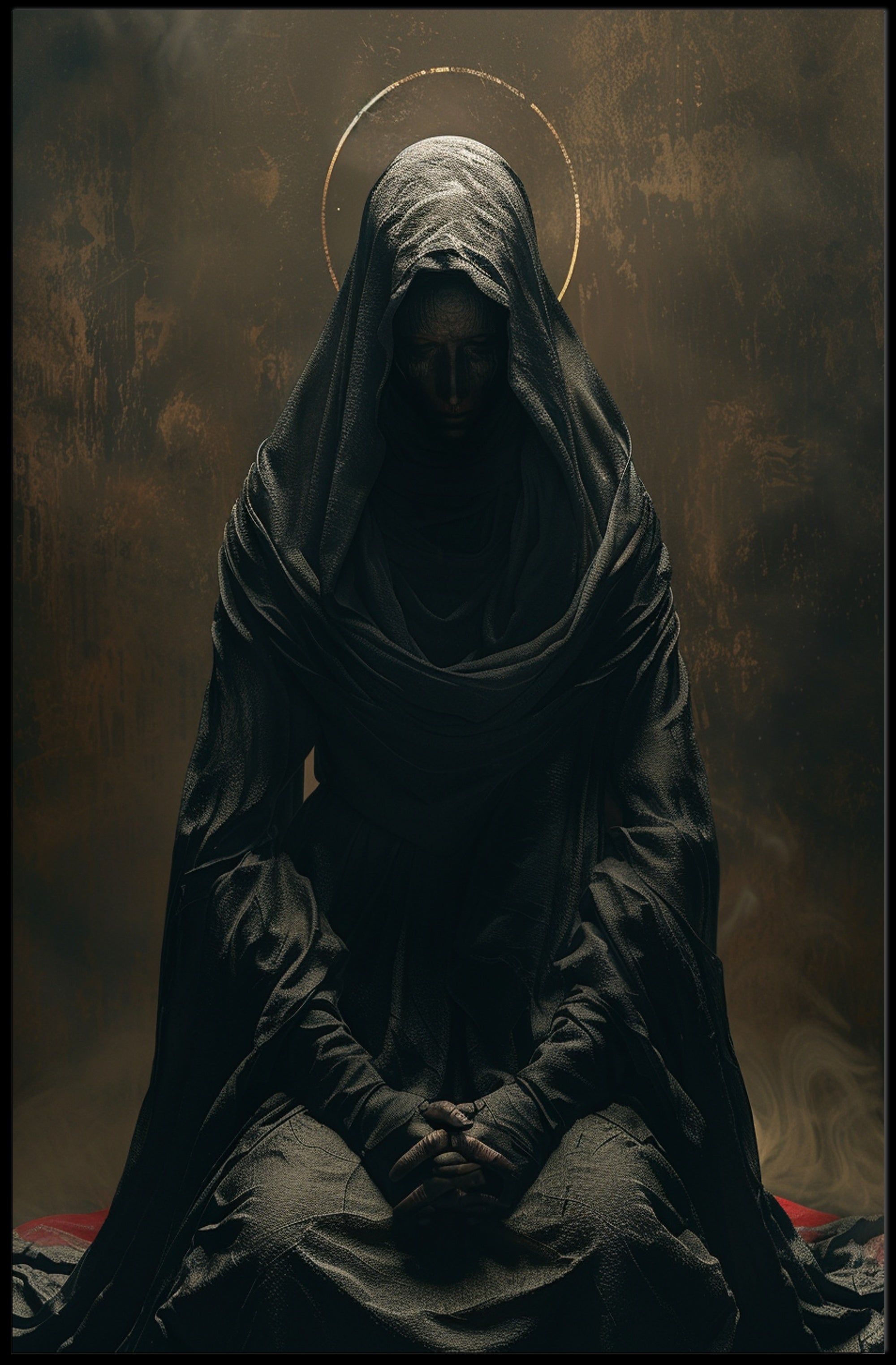 Mysterious Cloaked Figure Spiritual Art Poster Print PosterGoat