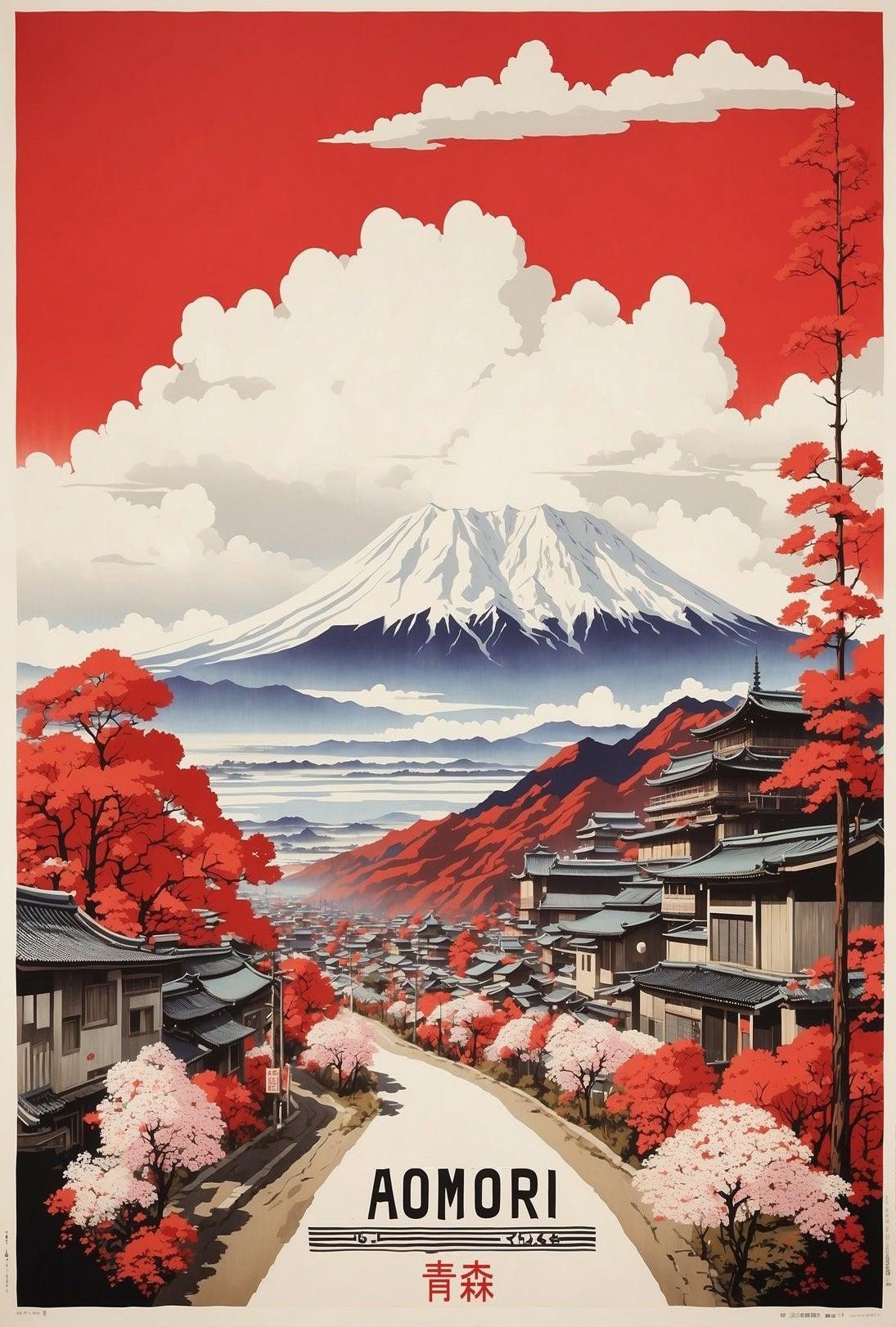 Traditional Aomori Scene Japanese Travel Poster