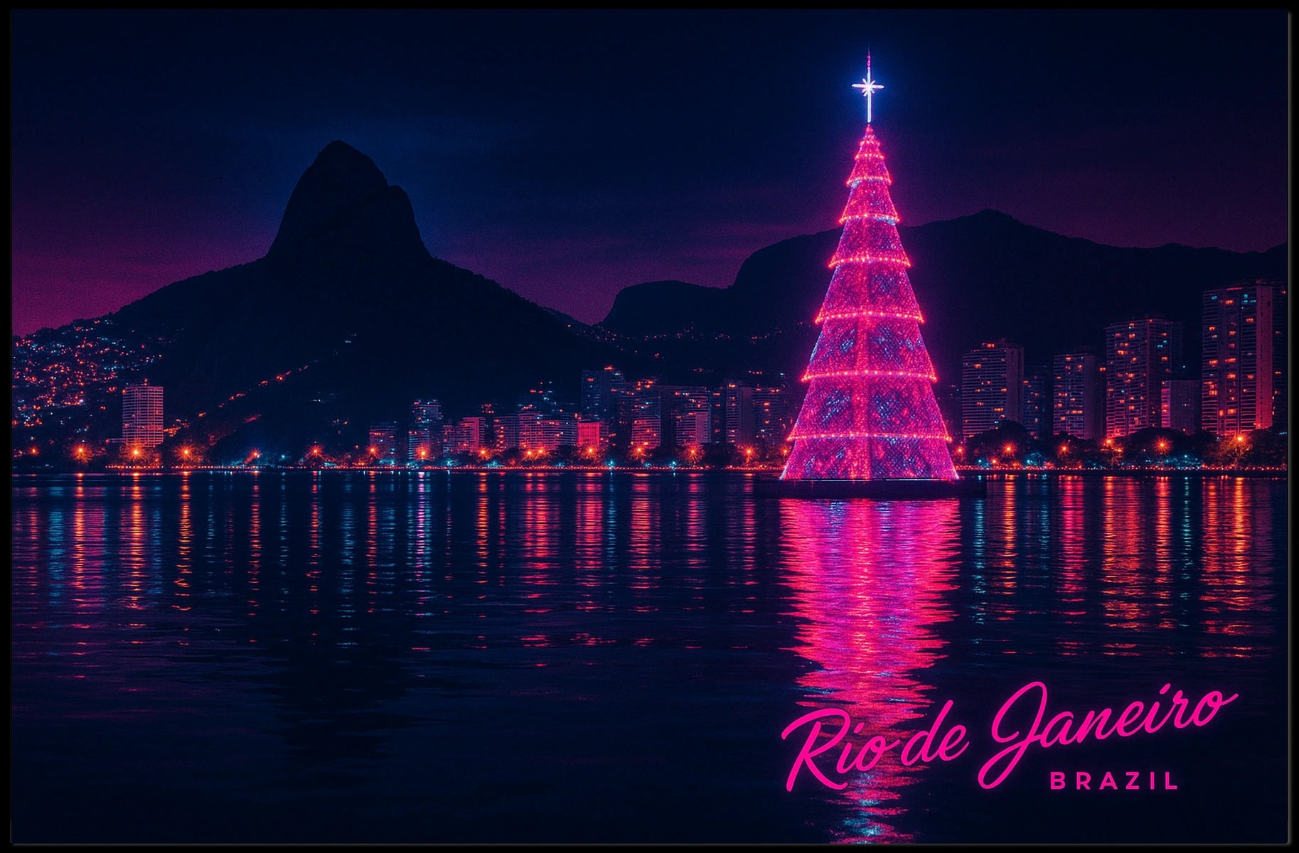 Rio de Janeiro Nightscape Poster