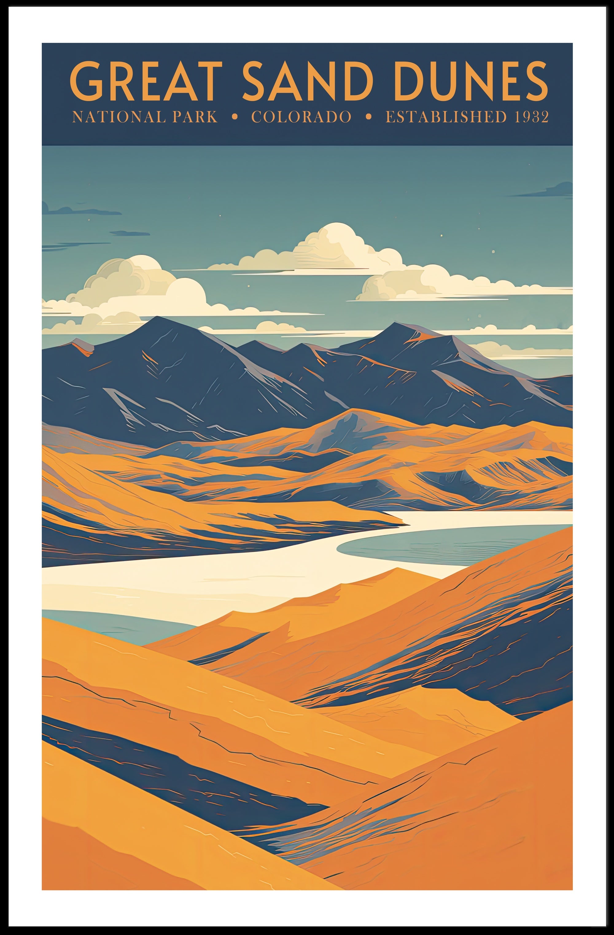 Great Sand Dunes National Park Scenic Poster Print