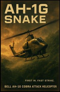 Bell AH-1G Cobra Helicopter Military Recruitment Poster