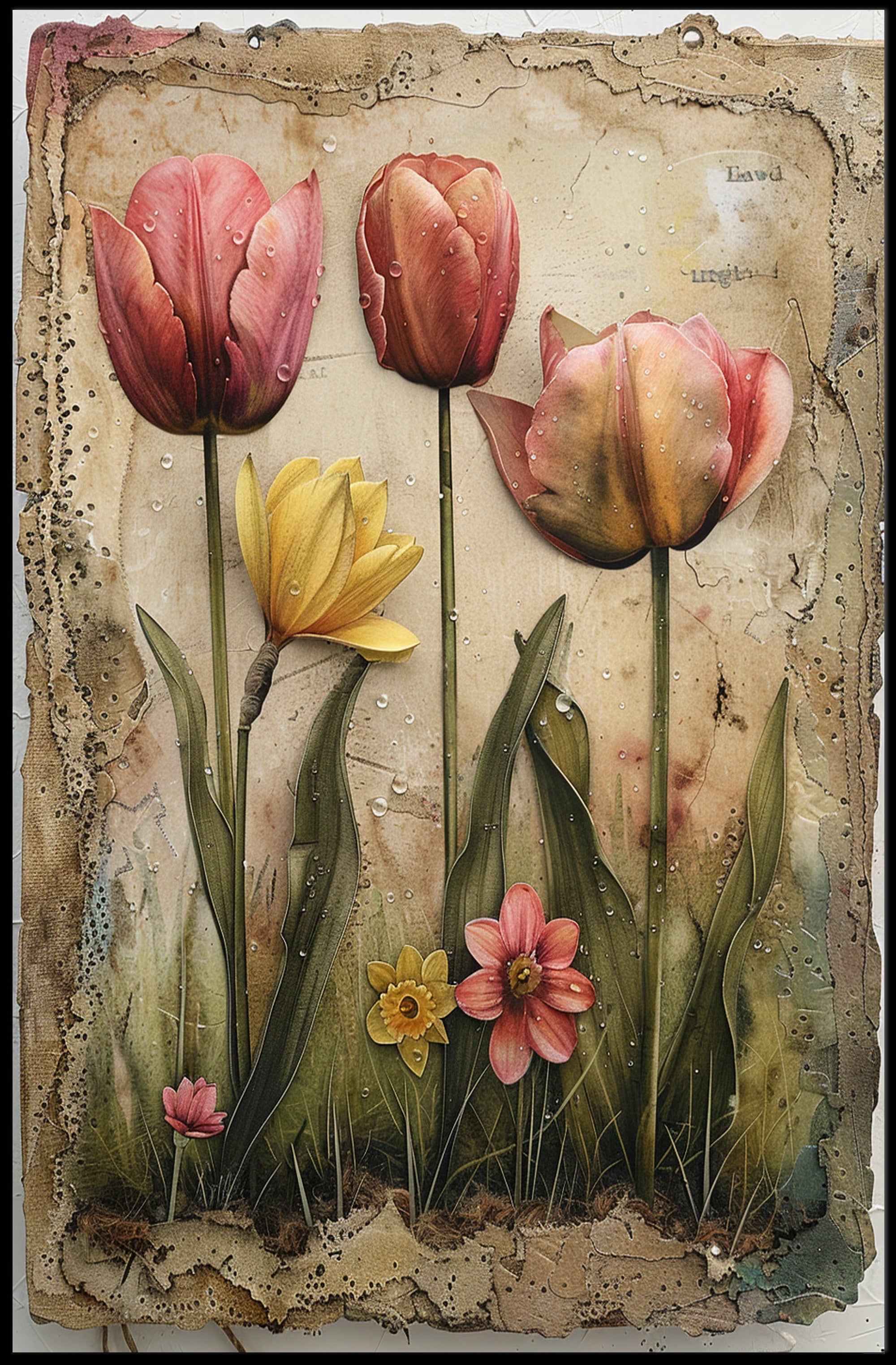 Botanical Elegance: Vintage Floral Art Print in Artistic Poster PosterGoat