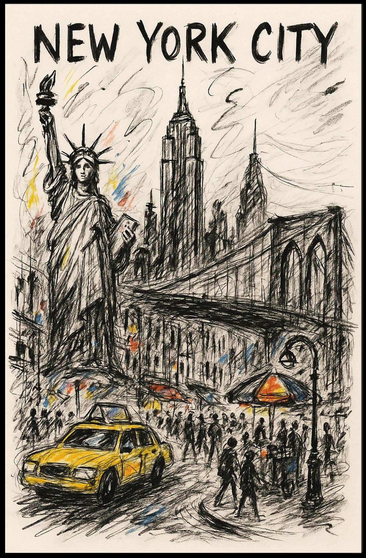 Vibrant New York City Poster For Urban Home Decor Fans