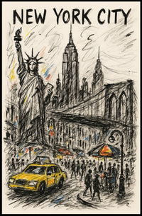 Vibrant New York City Poster For Urban Home Decor Fans