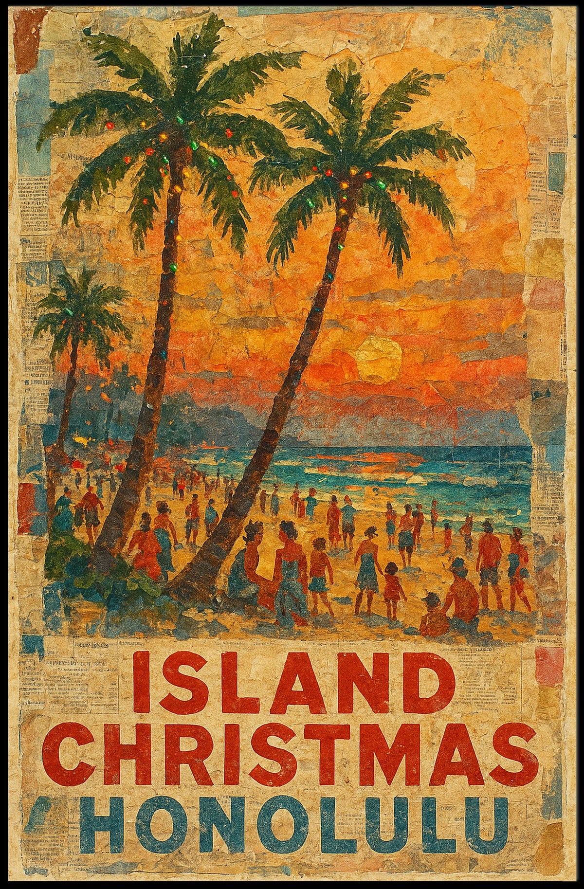 Island Christmas In Honolulu Poster