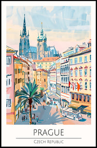 Vibrant Streets of Prague Poster PosterGoat