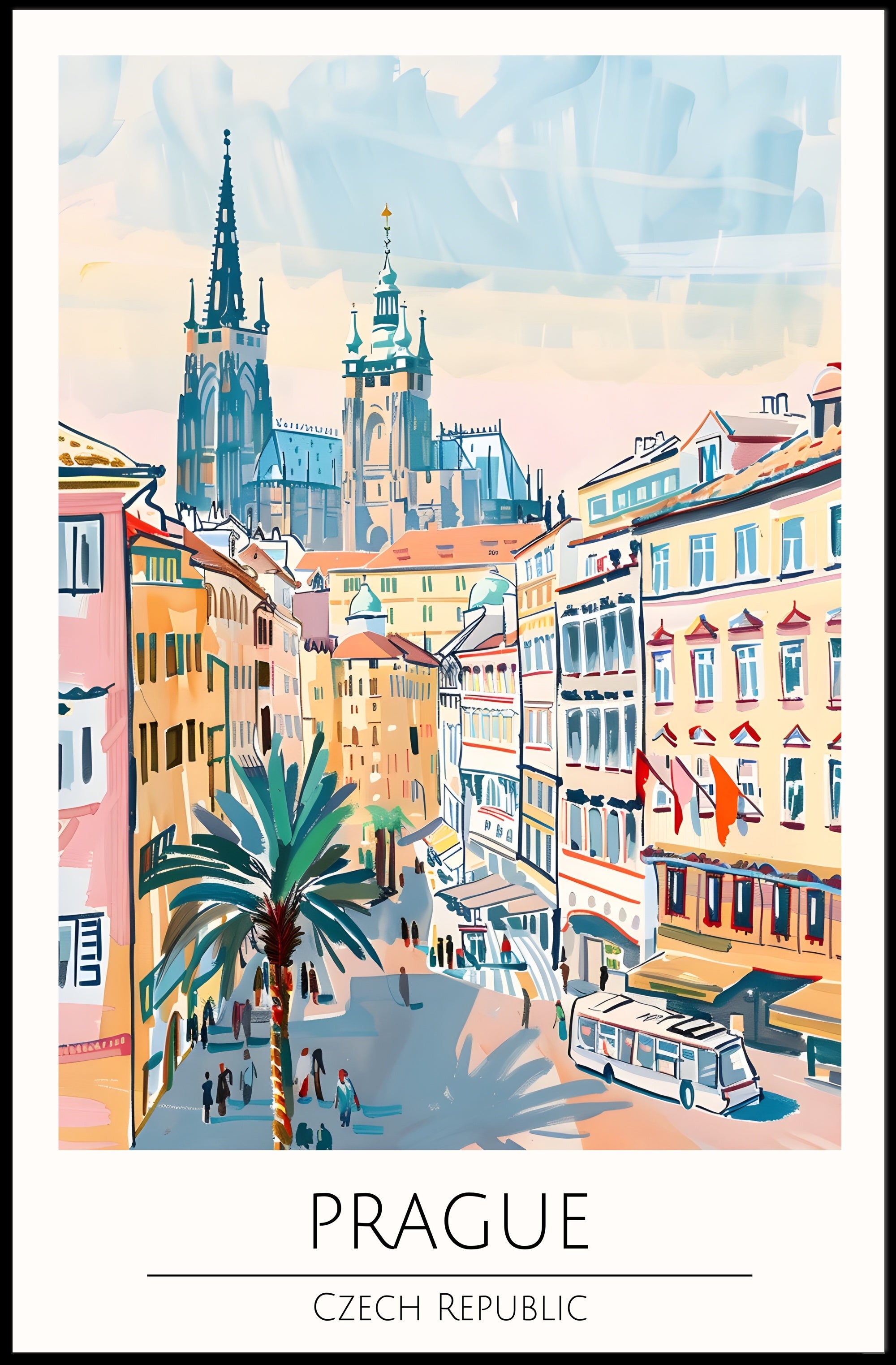 Vibrant Streets of Prague Poster PosterGoat