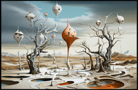 Surreal Landscape with Futuristic Tree-Pods: Sci-Fi Poster
