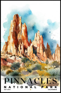 Pinnacles Watercolor Wall Art Poster