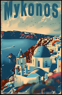 Mykonos Travel Poster