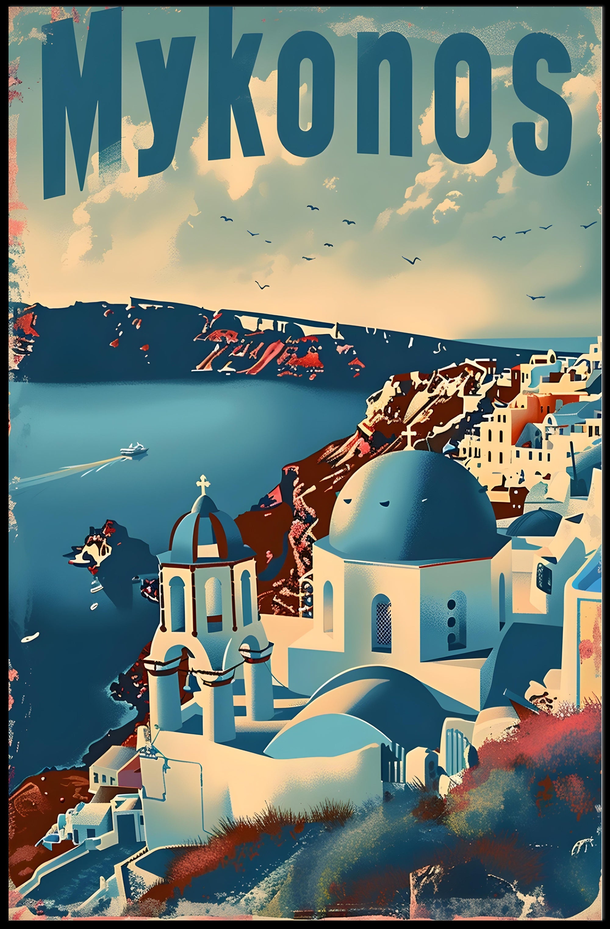 Mykonos Travel Poster
