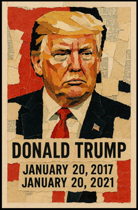 Donald Trump 45th President of the United States Layered paper Collage Poster
