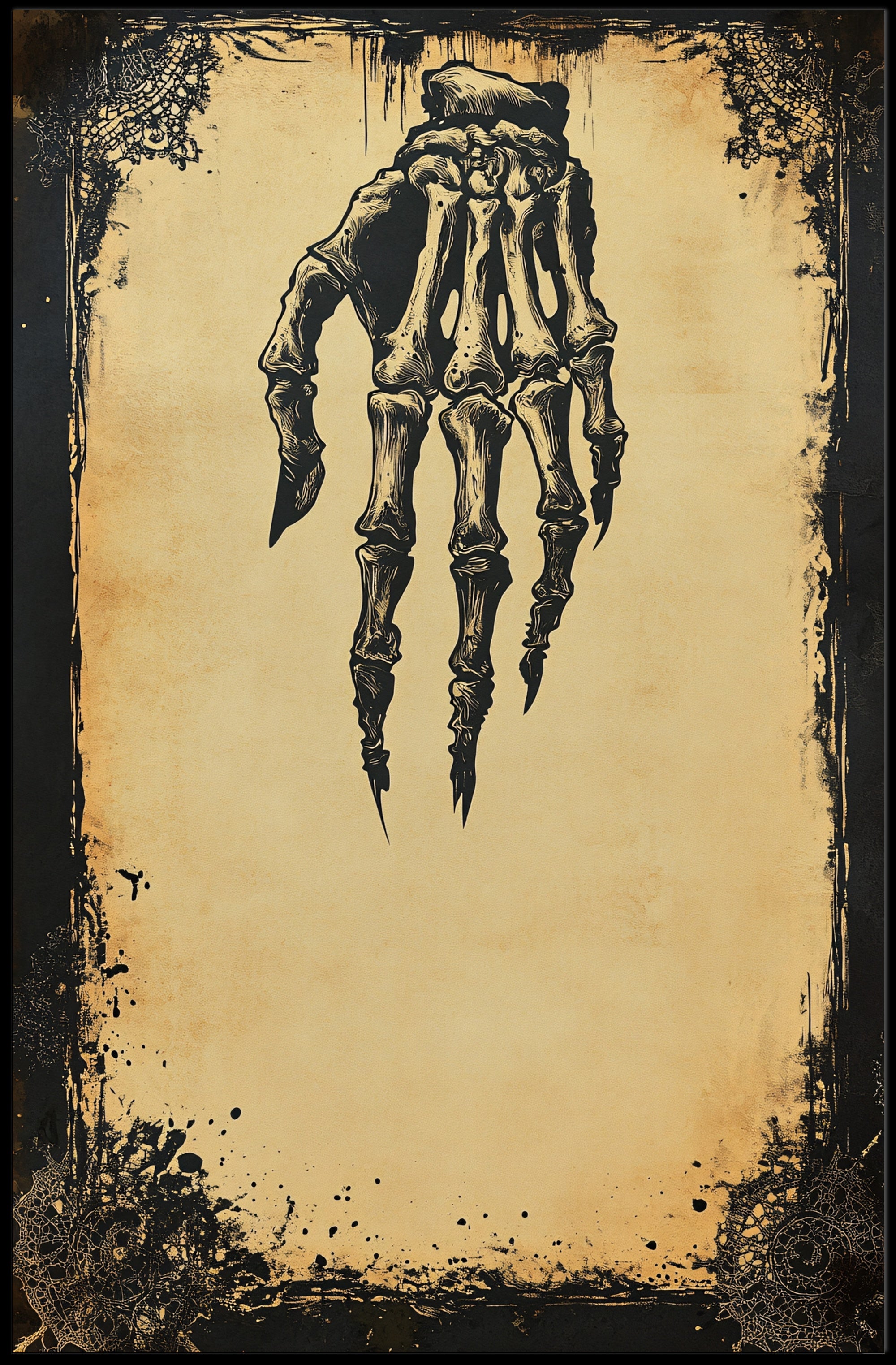 Skeleton Hand Art Poster