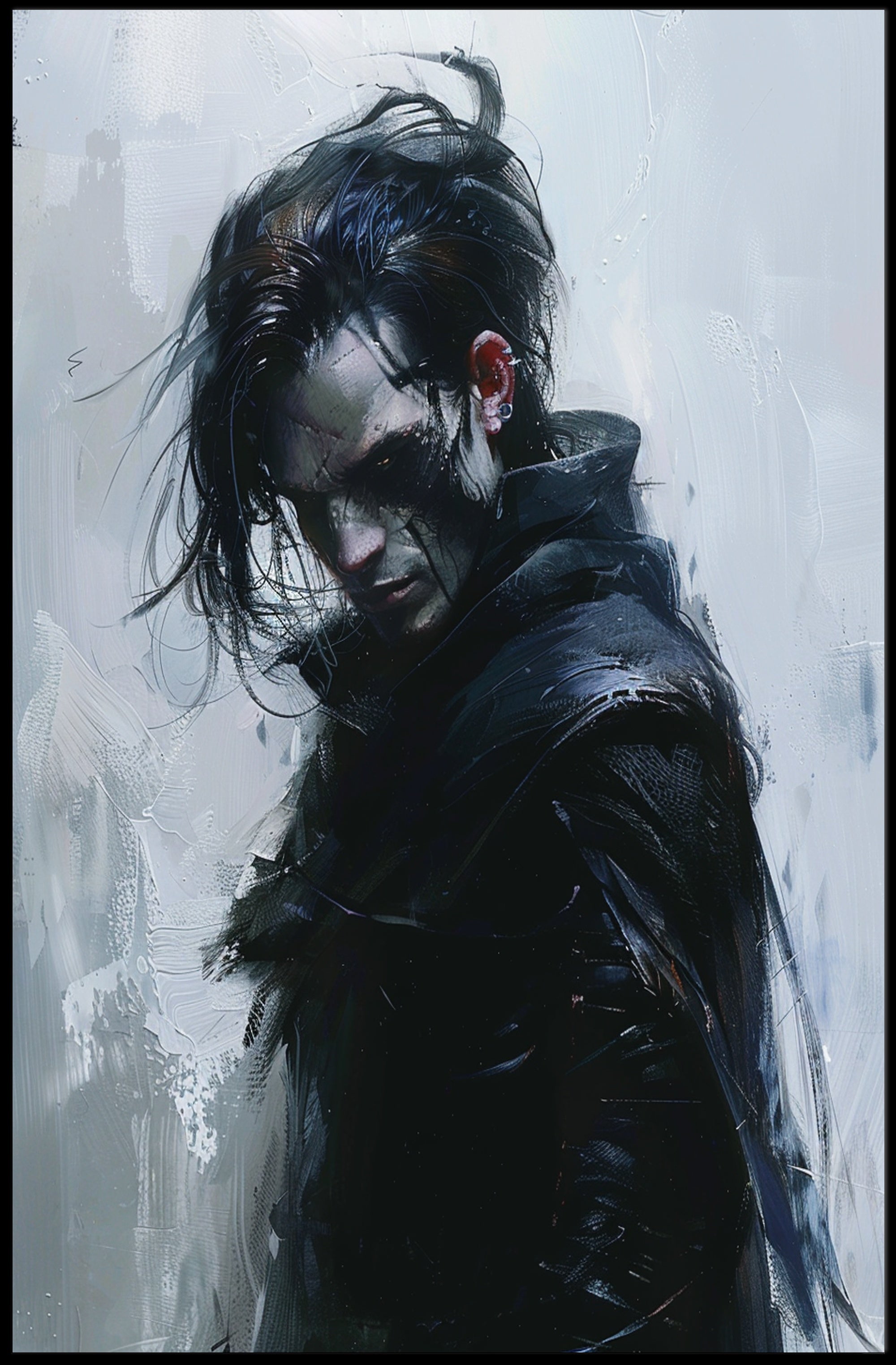 Mysterious Warrior in Dark Fantasy Poster Art PosterGoat