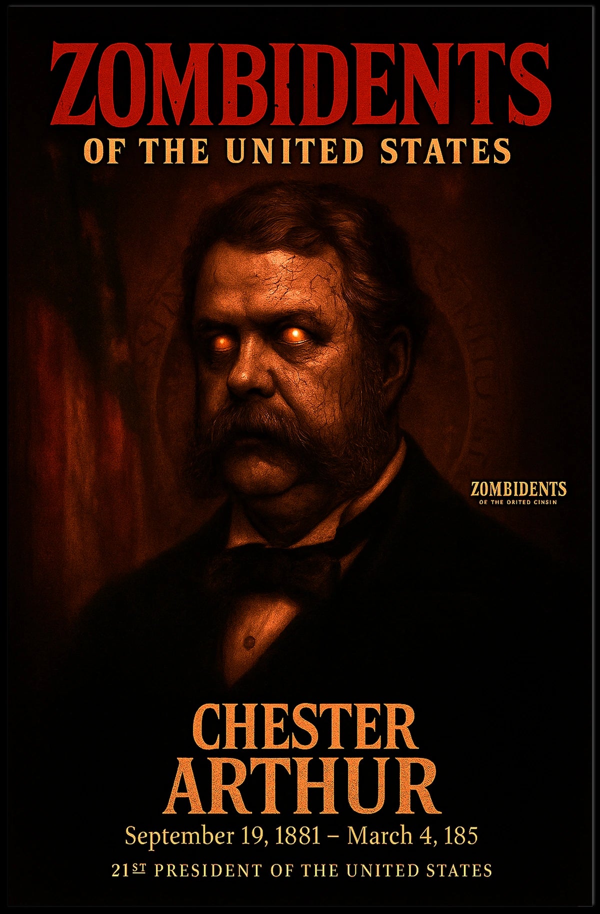 Chester Arthur 21st President of the United States Zombidents Poster Series