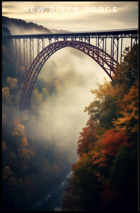 New River Gorge Bridge Autumn Poster Wall Art