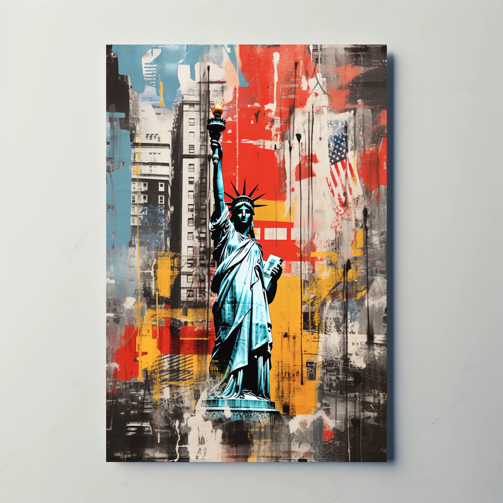 Statue of Liberty Urban Art New York Travel Poster