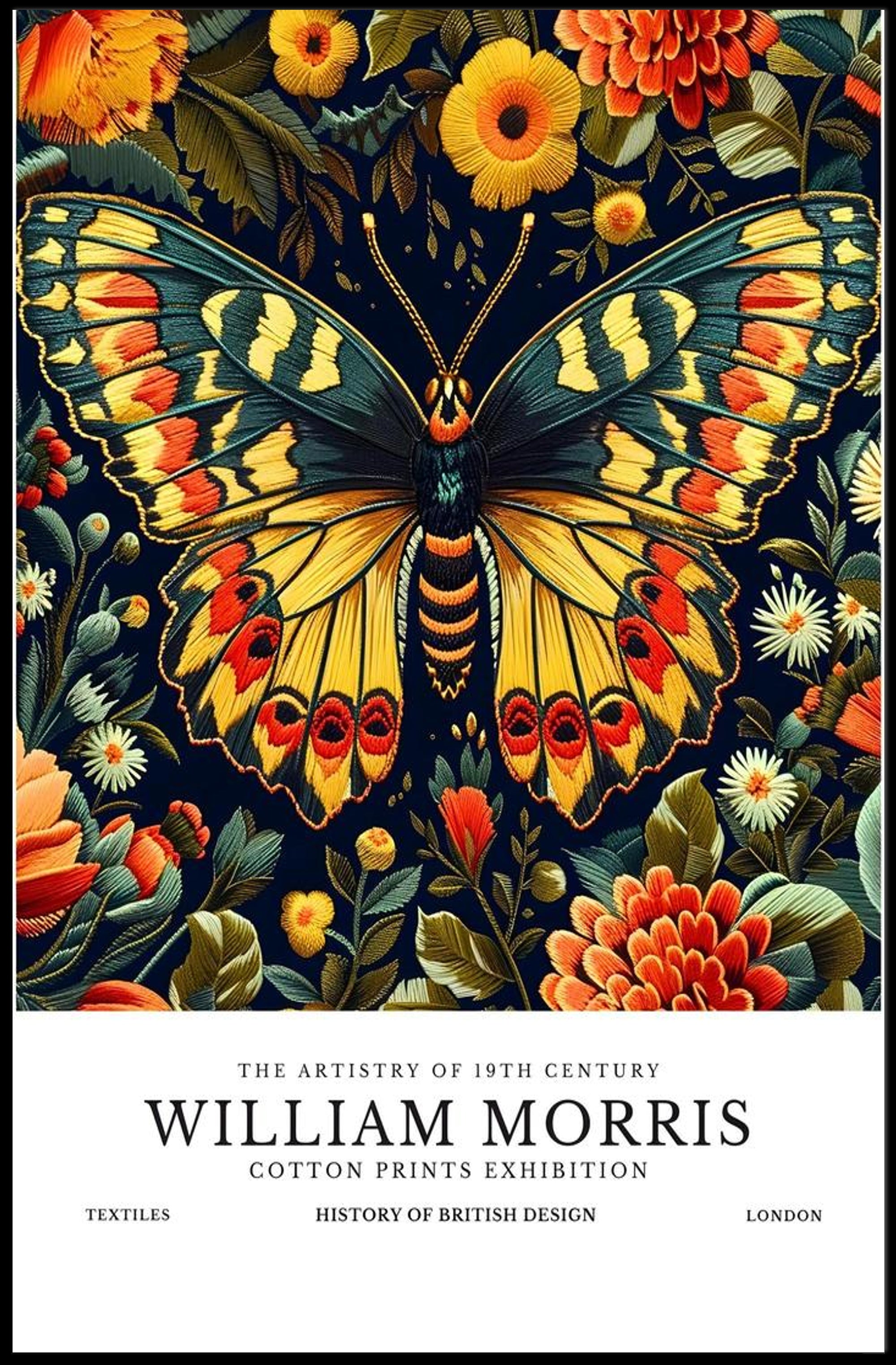 Butterfly Motifs in Art Nouveau Heritage Poster