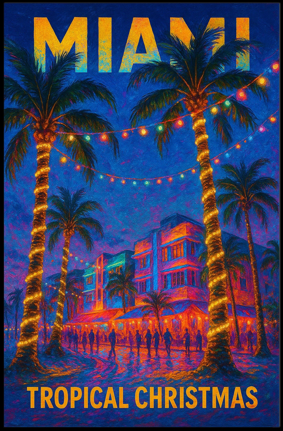 Tropical Christmas In Miami Poster
