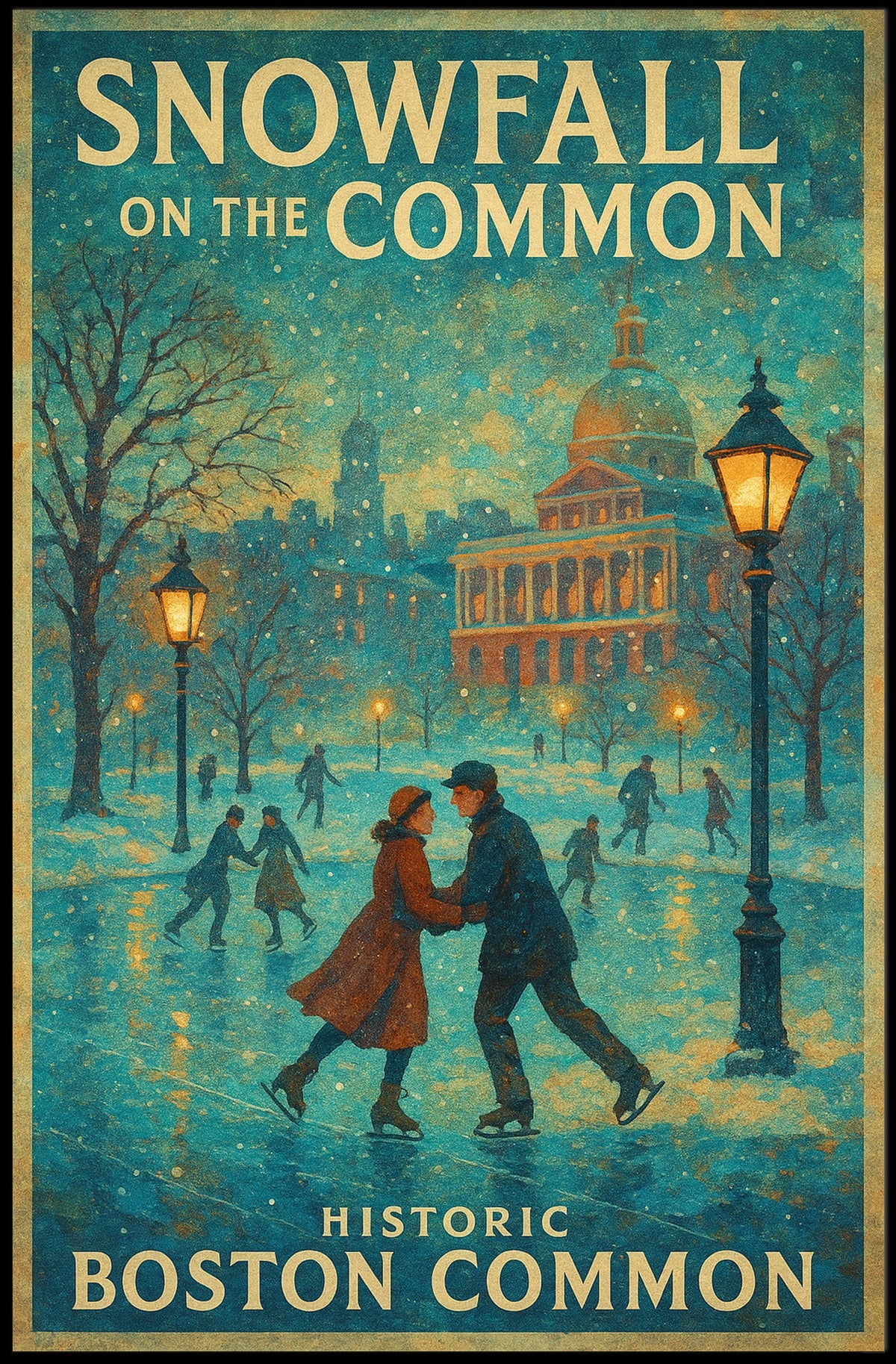 Snowfall on the Common Poster