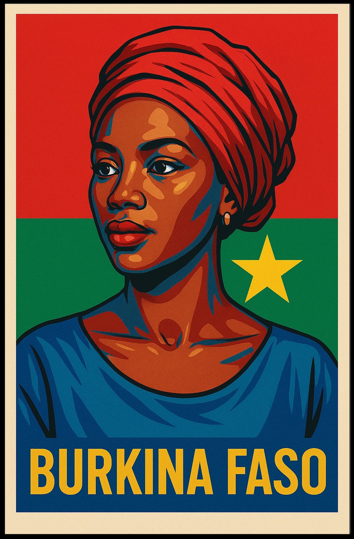 Burkina Faso Cultural Portrait Poster
