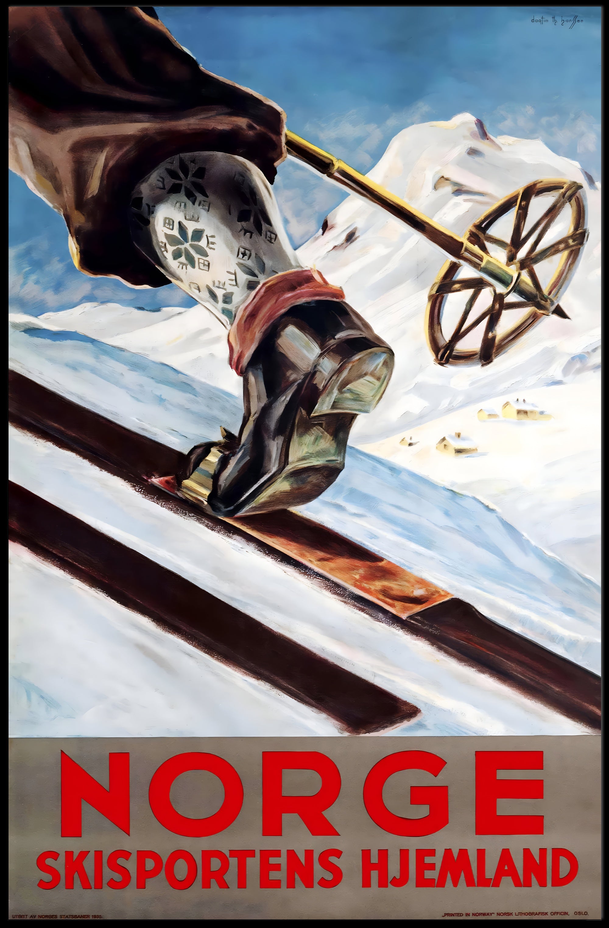 Norway: The Home of Skiing Poster PosterGoat
