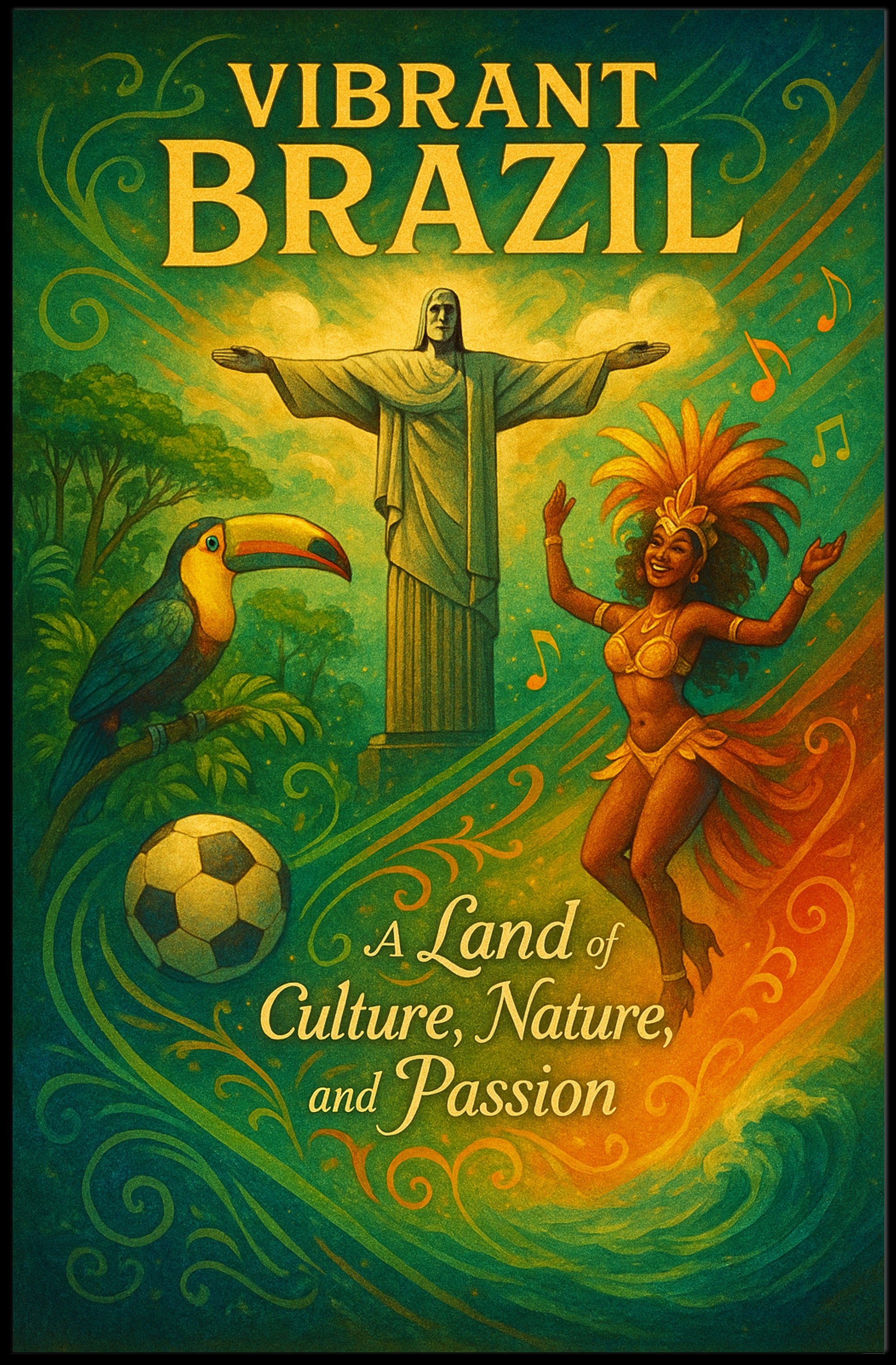 Vibrant Brazil A Land of Culture, Nature, and Passion Poster