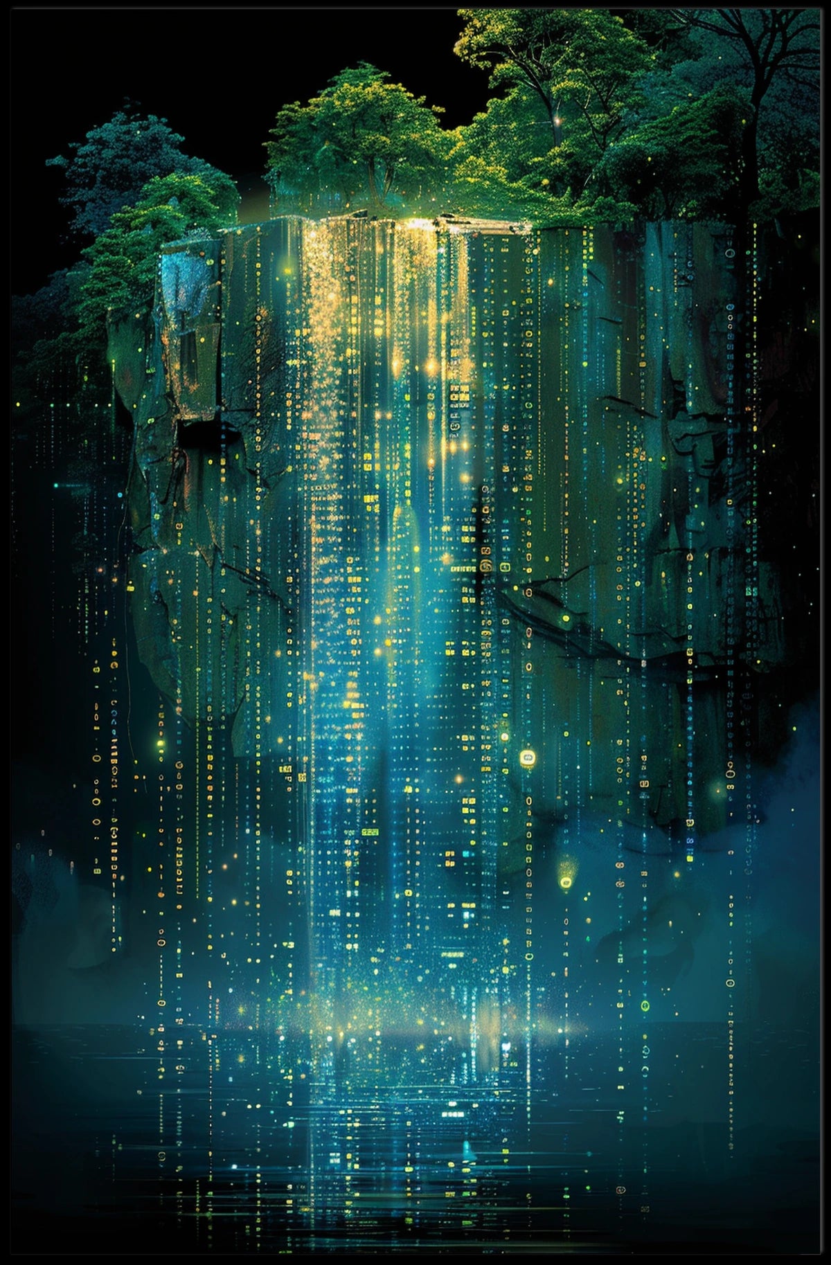 Digital Waterfall Poster