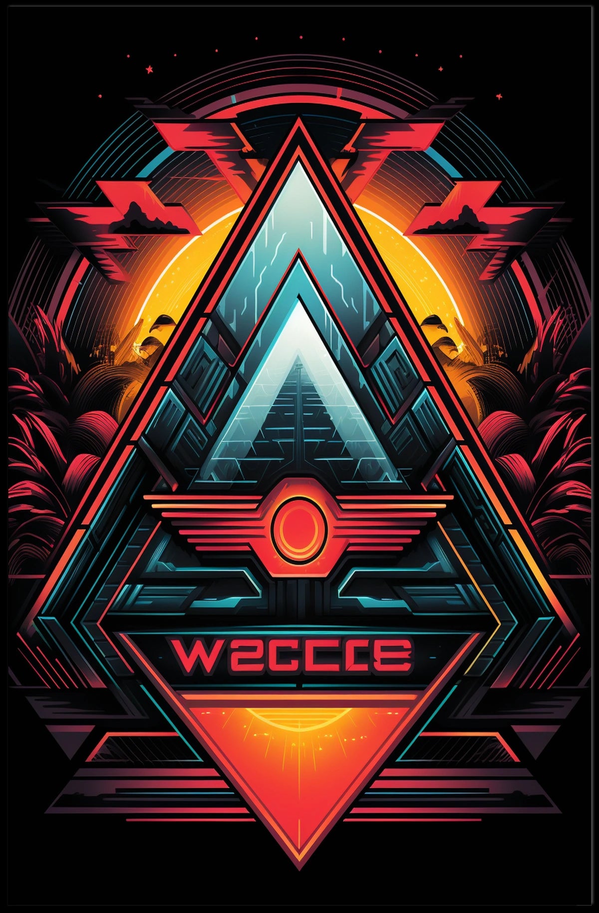 Geometric Sunrise Poster