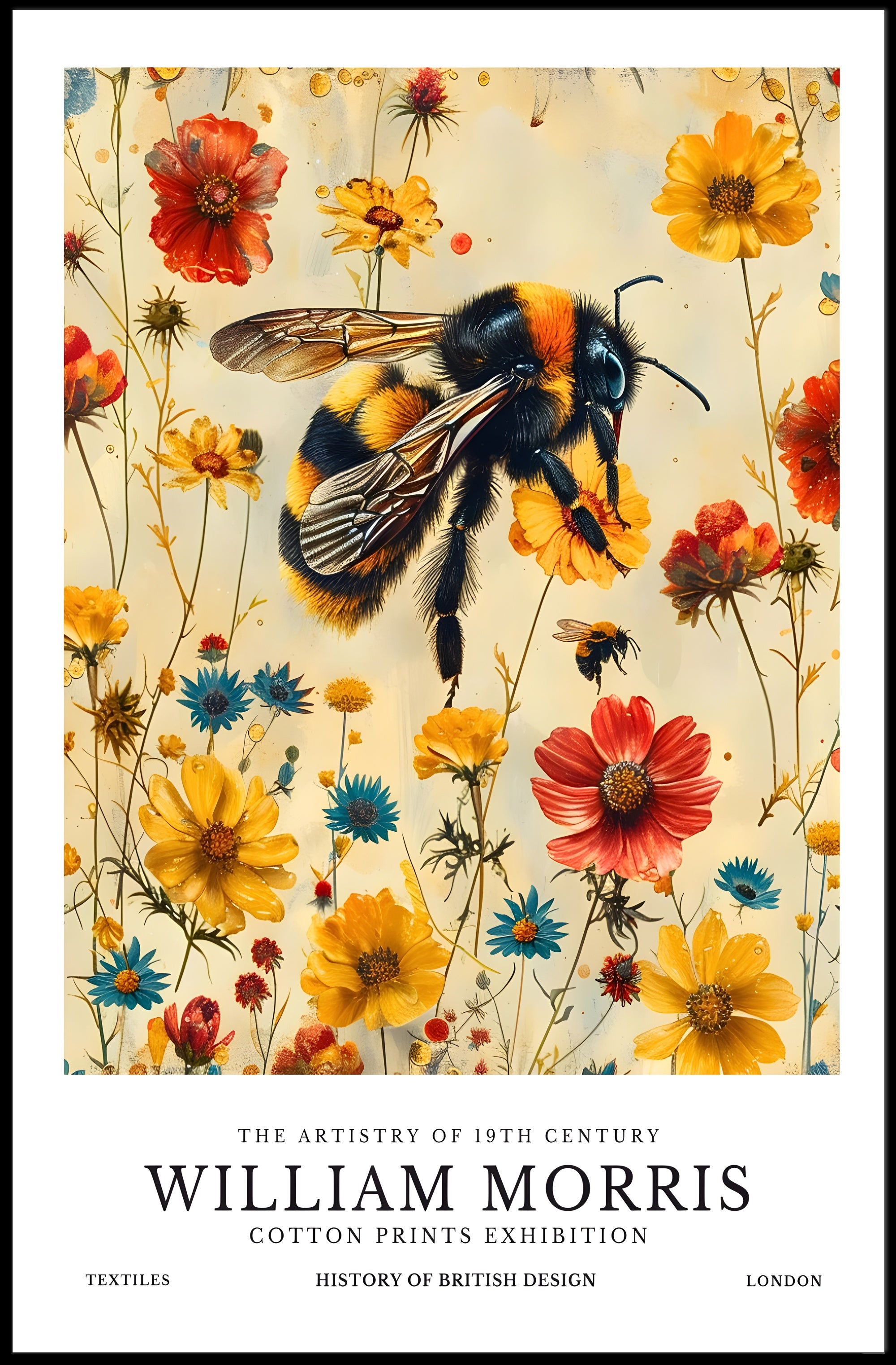William Morris Vintage Bee Botanical Artistic Poster