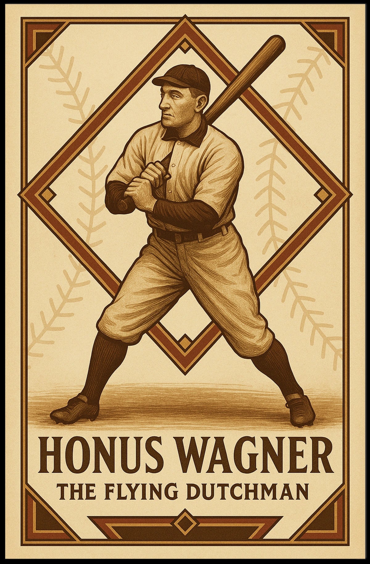 Honus Wagner The Flying Dutchman Poster