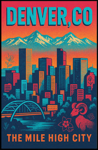 Denver, CO The Mile High City Poster