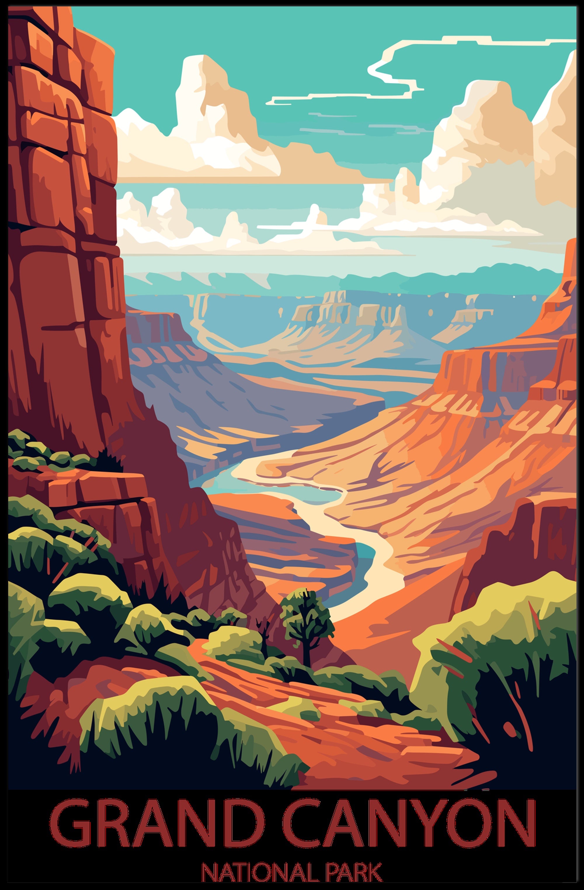 Majestic Canyon Vista Poster