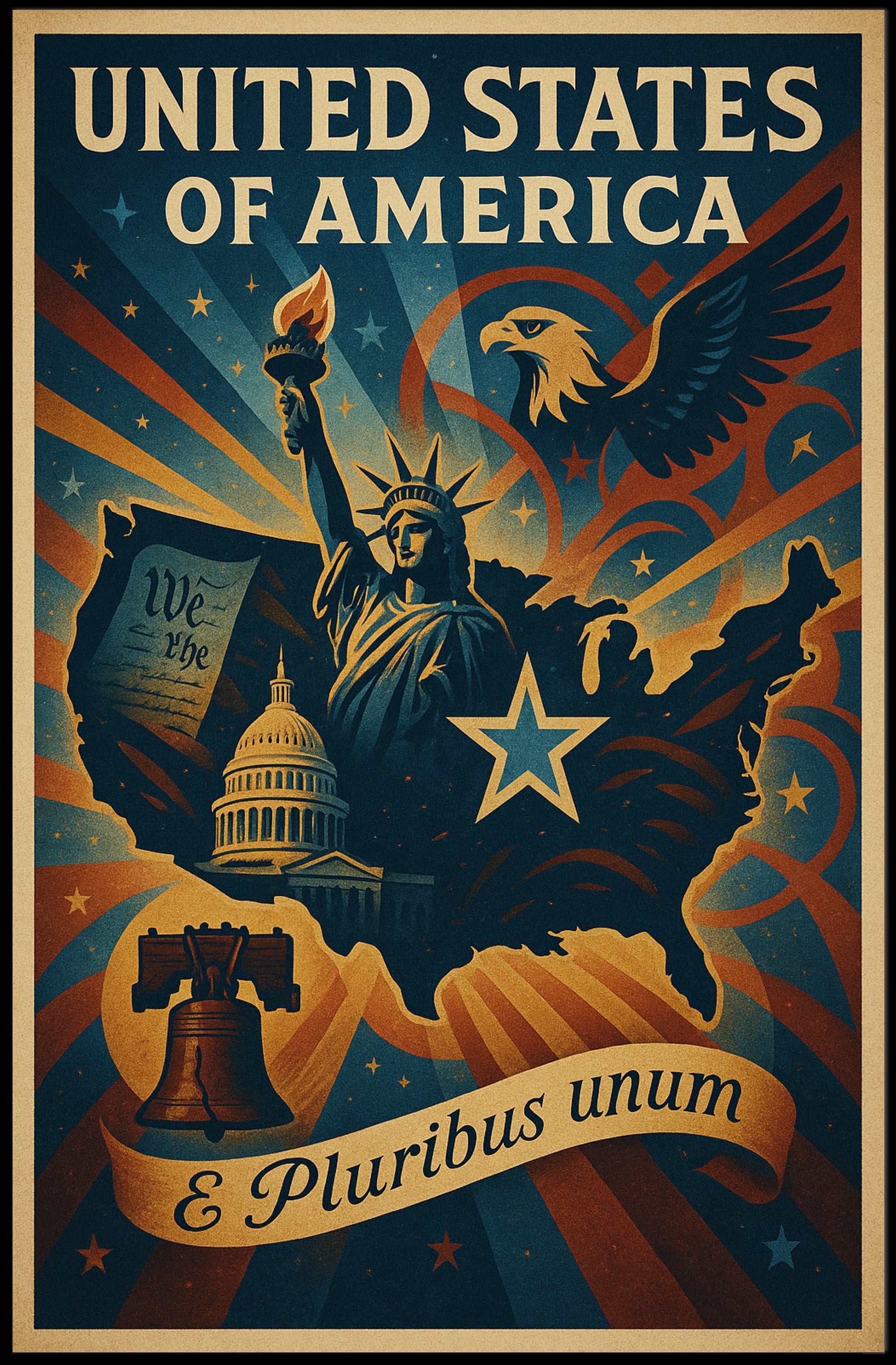 United States of America E Pluribus Unum Poster PosterGoat